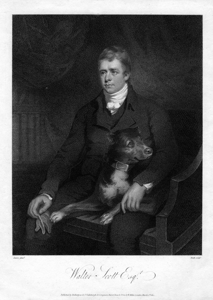 Sir Walter Scott, 1° baronetto, prolifico romanziere storico e poeta scozzese, 1810 da James Heath
