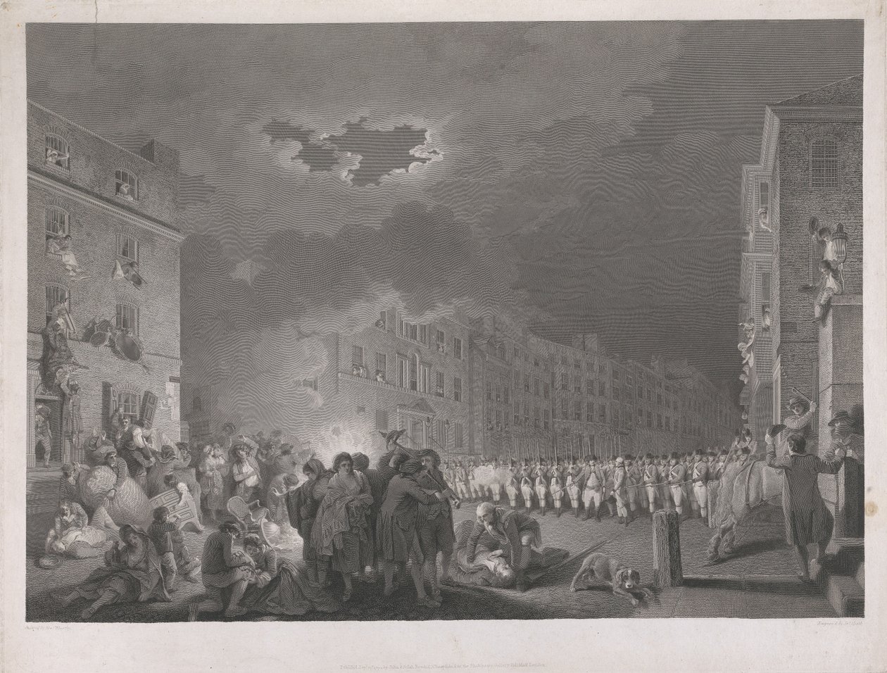 La sommossa in Broad Street il sette giugno 1780 da James Heath