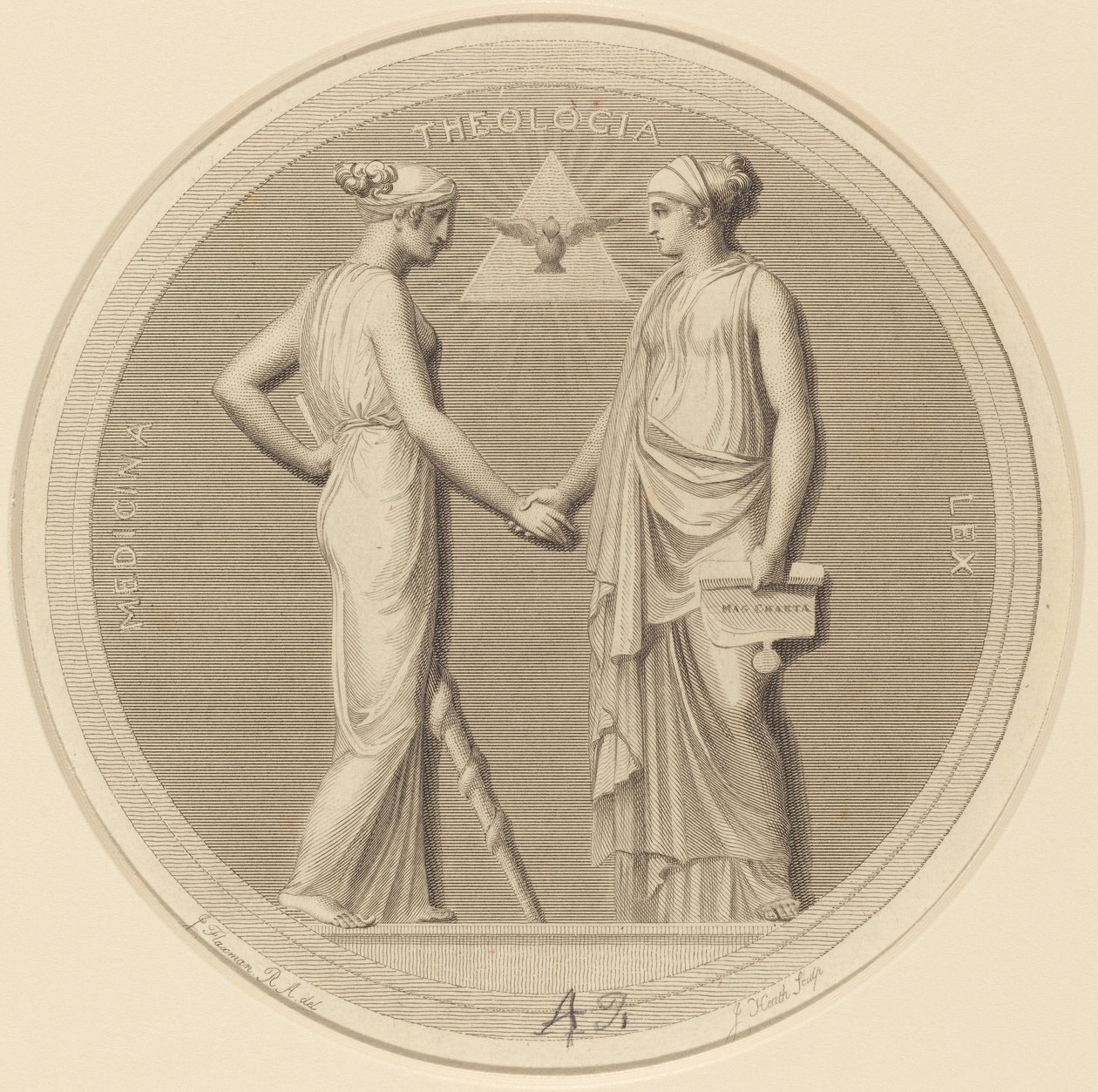 Medicina - Teologia - Legge da James Heath after John Flaxman