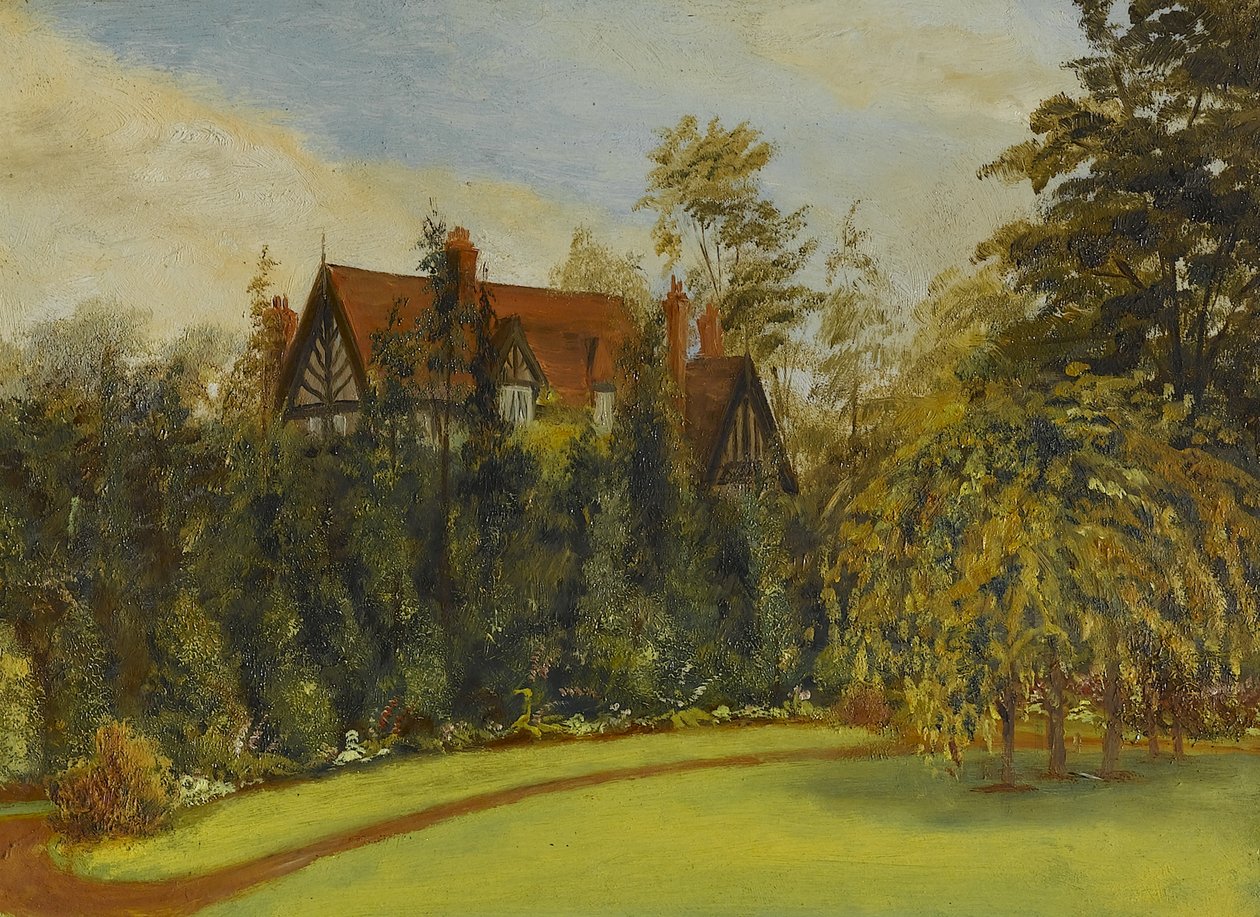 Broadwater dal giardino, inizio del XX secolo (olio su tavola) da James Henry Bambrick