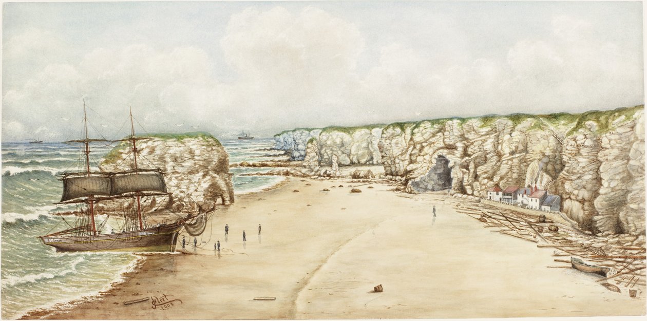 Brigantino incagliato a Marsden Rock da James Henry Cleet