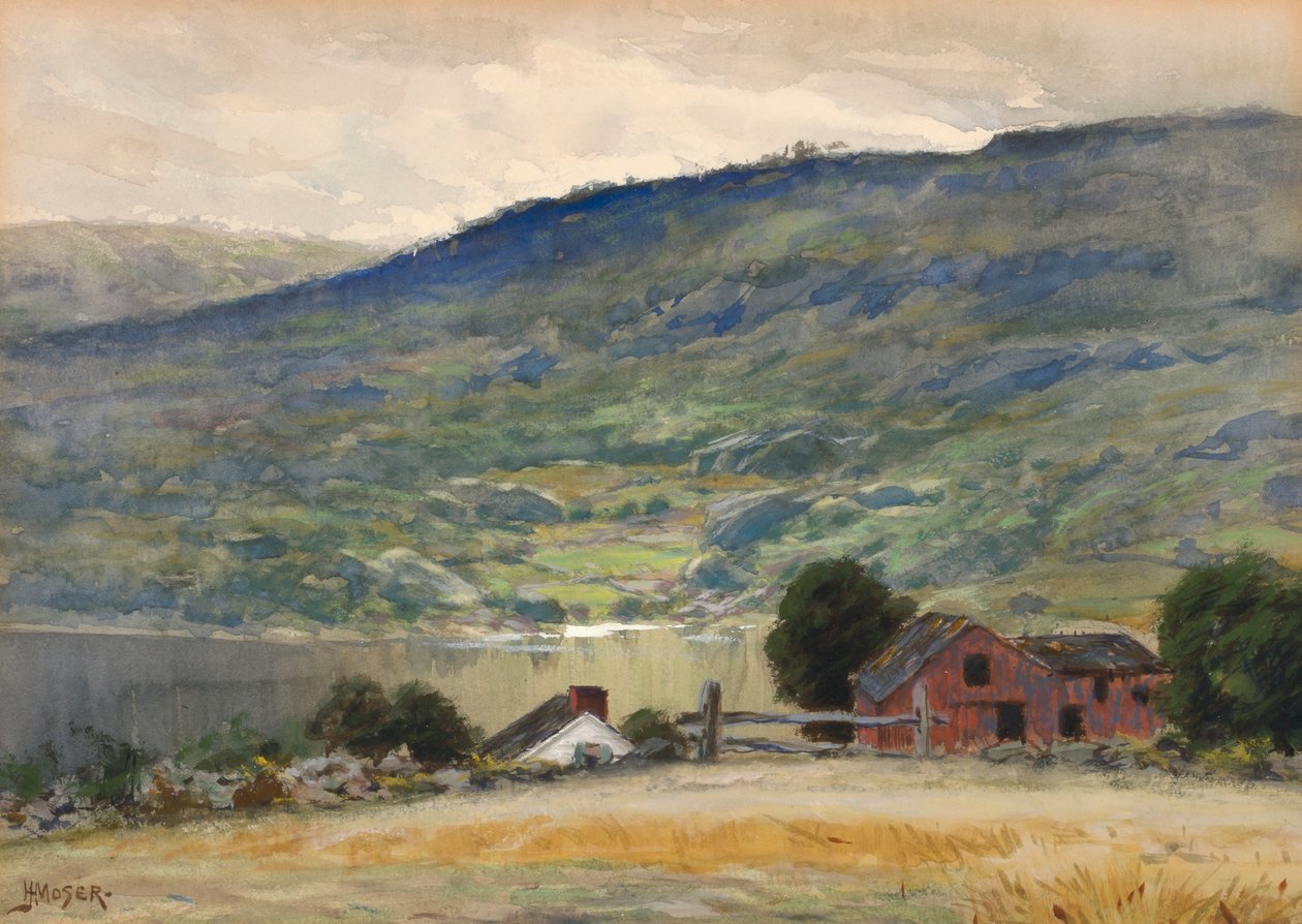 Collina e lago da James Henry Moser