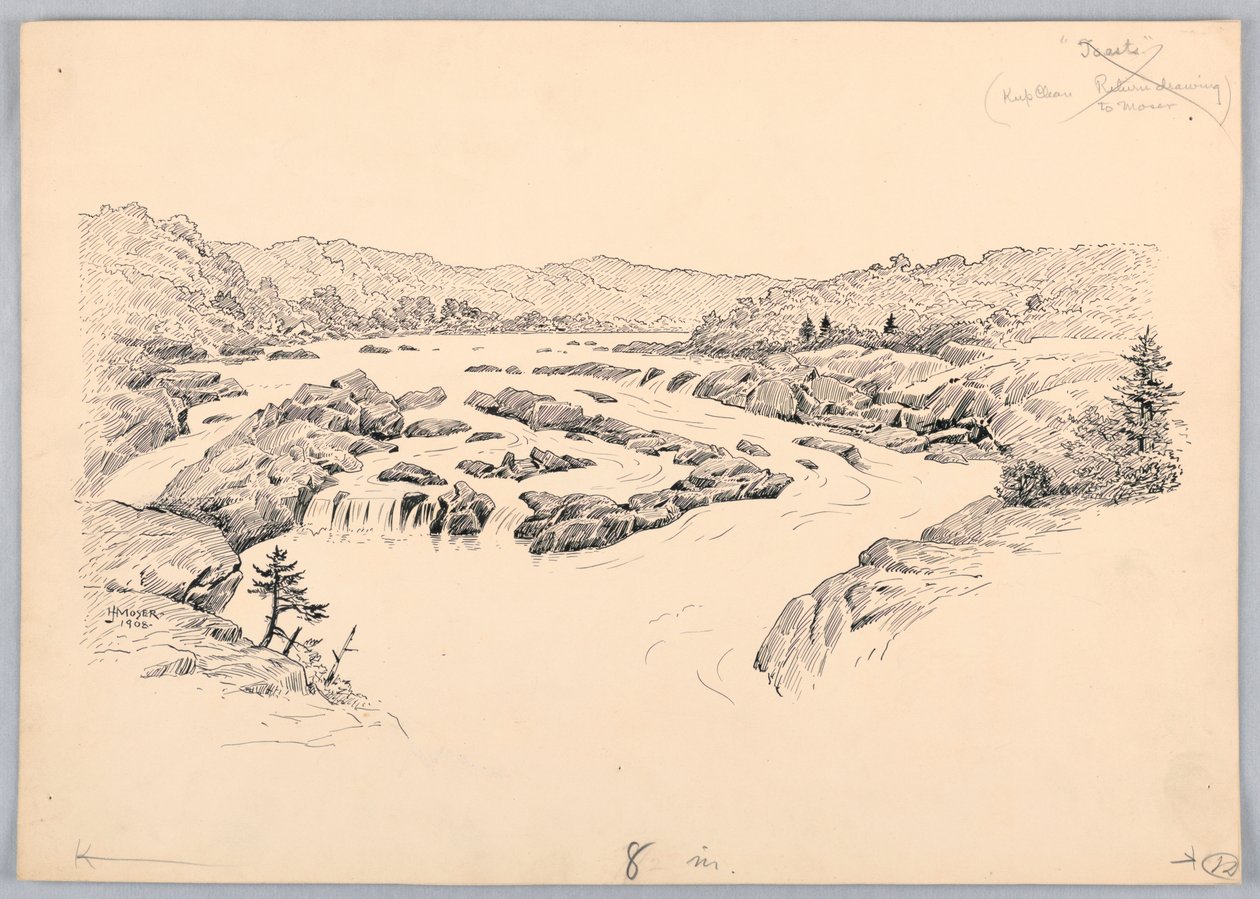 Rapide del fiume, progetto per la cena del Washington Board of Trade, 13 maggio 1908 da James Henry Moser