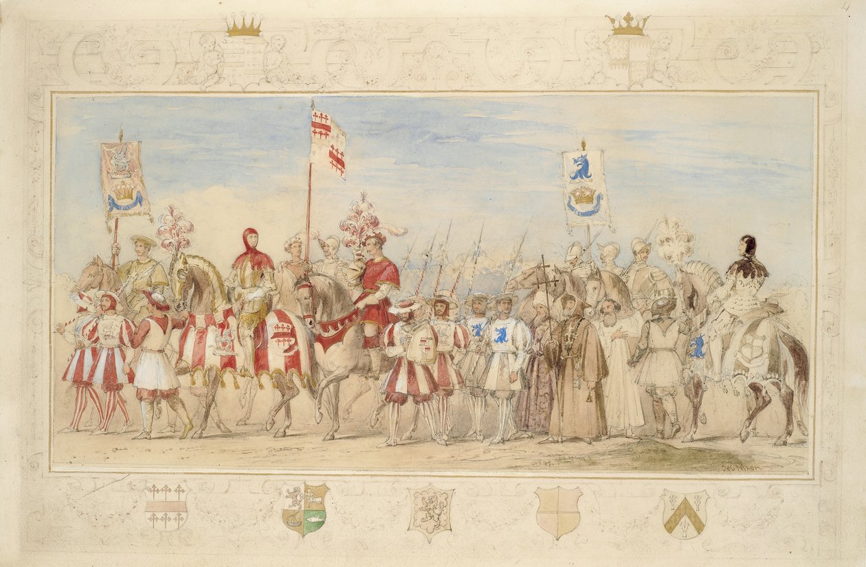 William Earl of Craven, Cavaliere del Grifone e Henry de la Poer Beresford, marchese di Waterford, Cavaliere del Drago, 1839 da James Henry Nixon