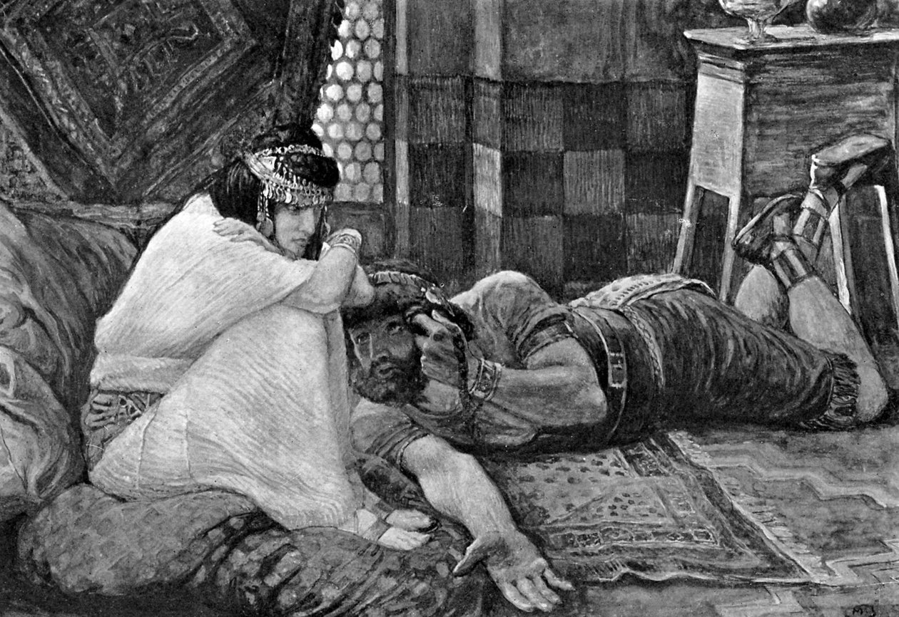 Sansone rivela il suo segreto a Dalila - Bibbia da James Jacques Joseph (after) Tissot