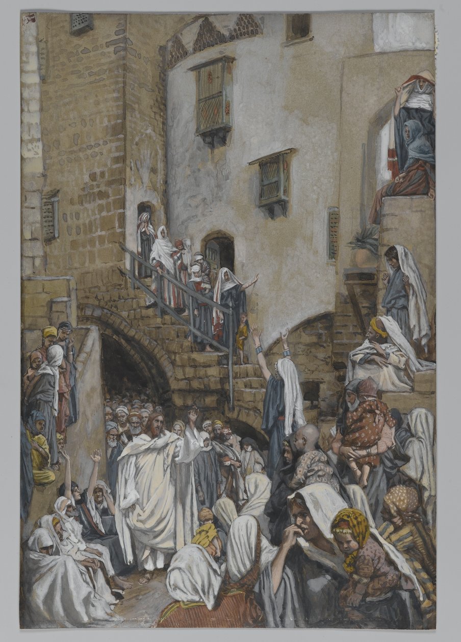 Una donna grida nella folla, illustrazione da La vita di Nostro Signore Gesù Cristo, 1886-94 da James Jacques Joseph Tissot