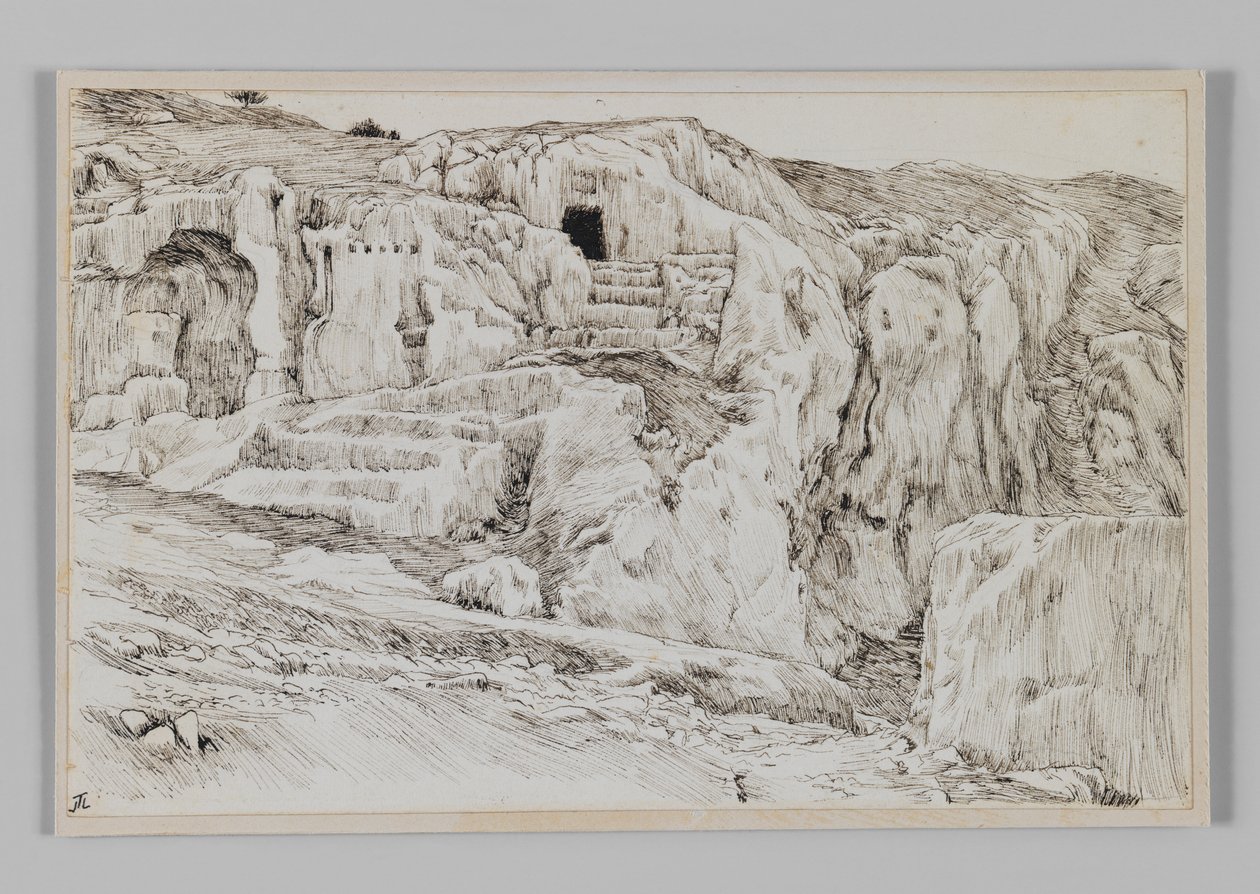 Tombe antiche, Valle di Hinnom, illustrazione da La vita di Nostro Signore Gesù Cristo da James Jacques Joseph Tissot