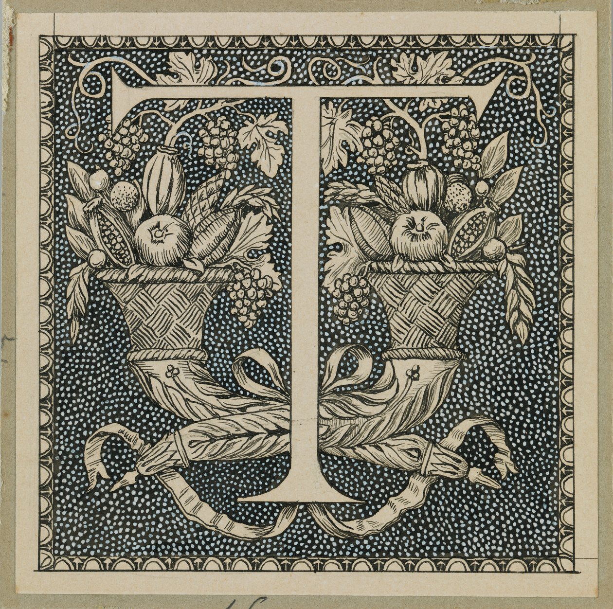 Lettera Maiuscola T, illustrazione da La Vita di Nostro Signore Gesù Cristo da James Jacques Joseph Tissot