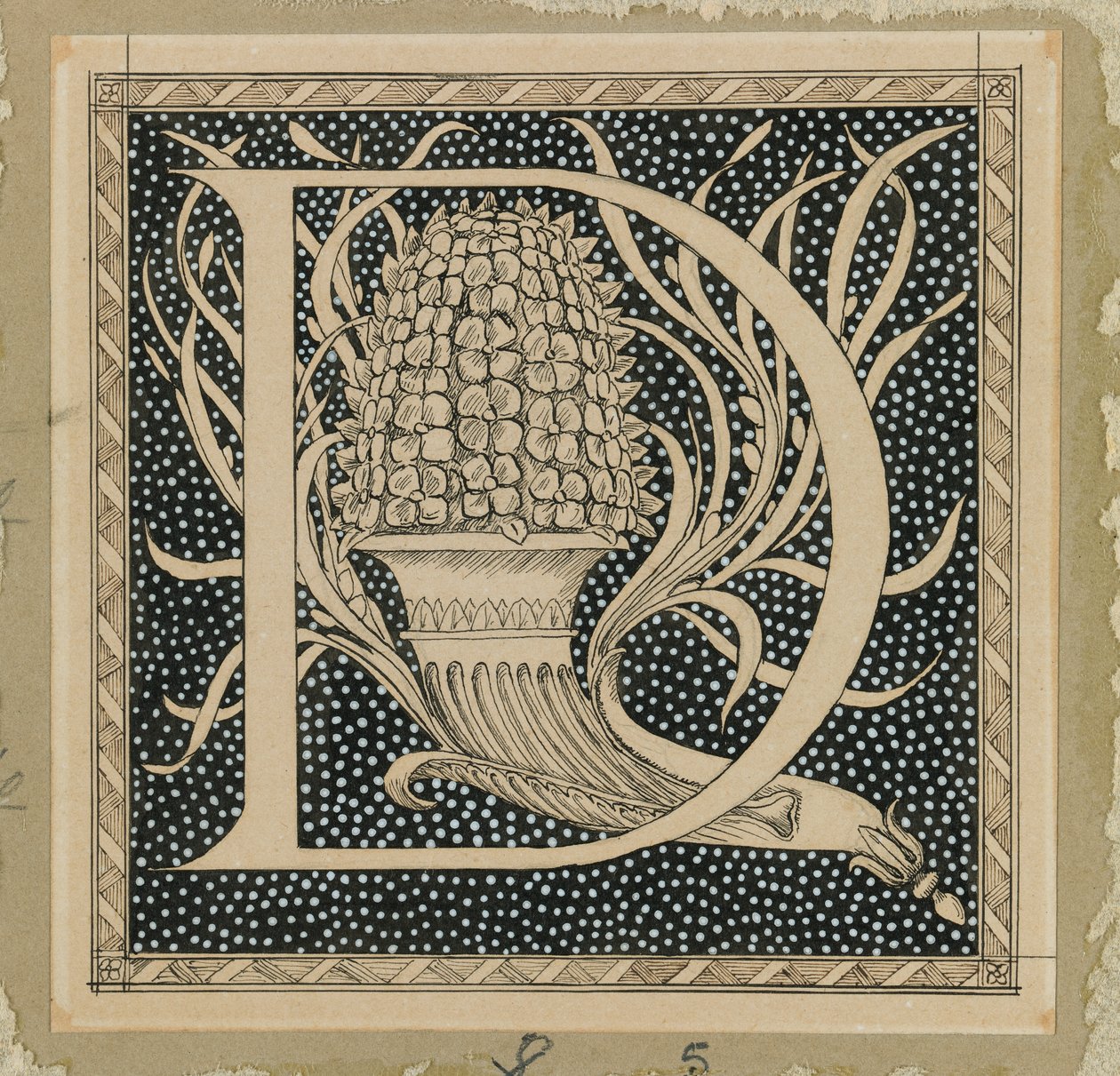 Lettera Maiuscola D, illustrazione da La Vita di Nostro Signore Gesù Cristo da James Jacques Joseph Tissot