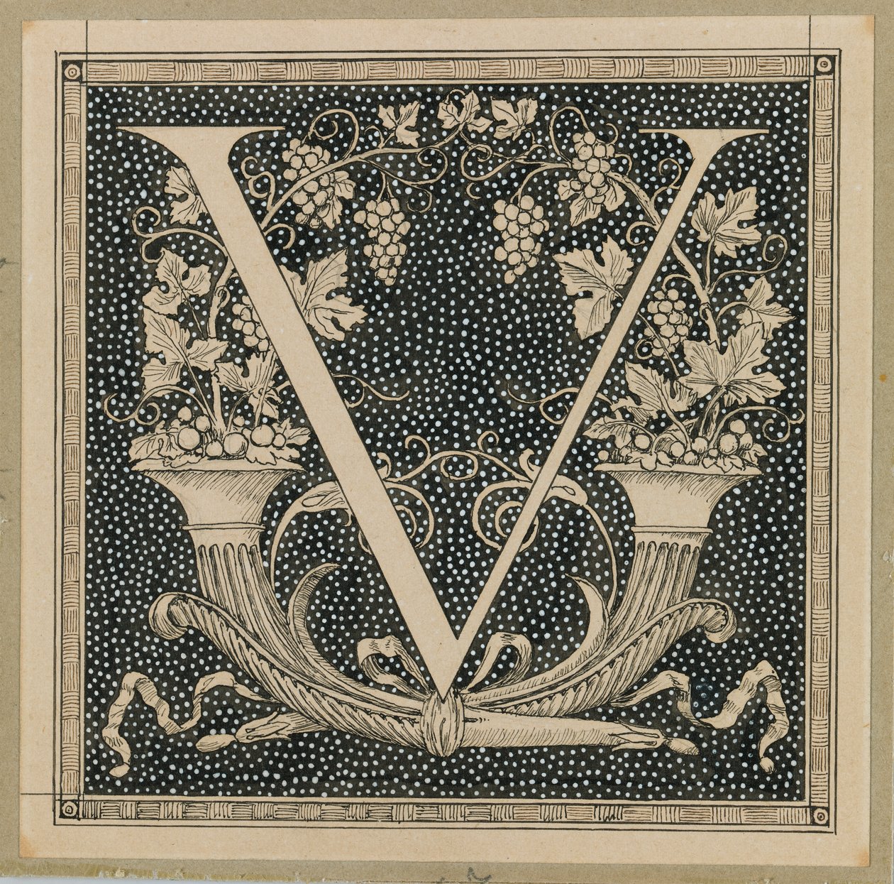 Lettera Maiuscola V, illustrazione da La Vita di Nostro Signore Gesù Cristo da James Jacques Joseph Tissot
