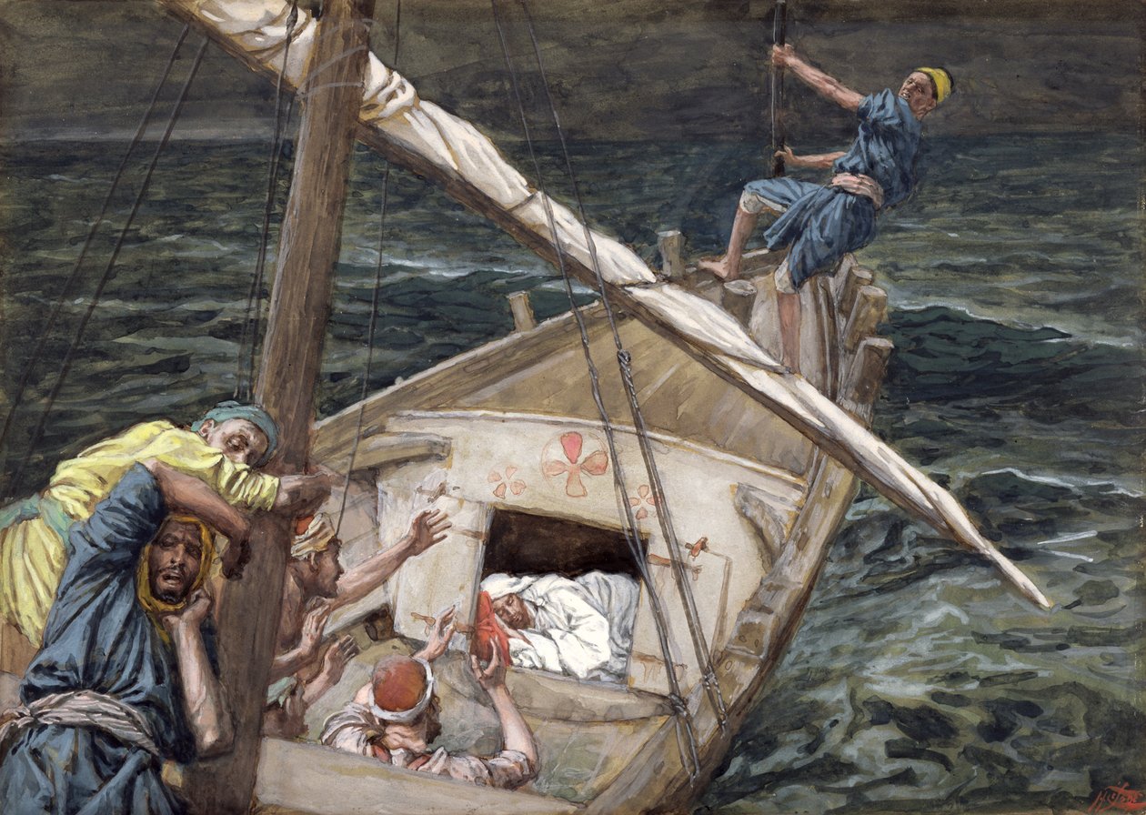 Cristo dorme durante la tempesta (illustrazione per La vita di Cristo) da James Jacques Joseph Tissot