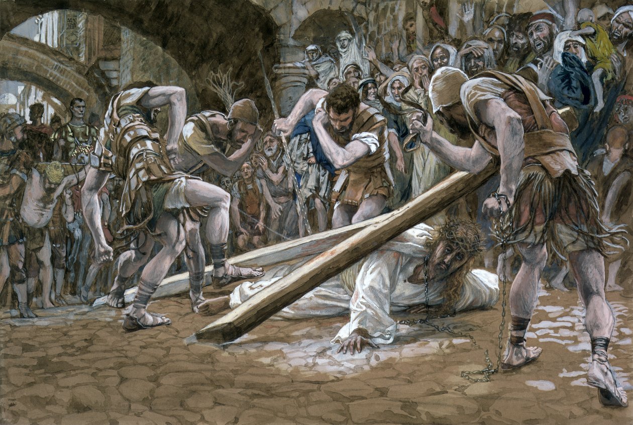 Cristo cade sotto la croce, illustrazione per La vita di Cristo da James Jacques Joseph Tissot
