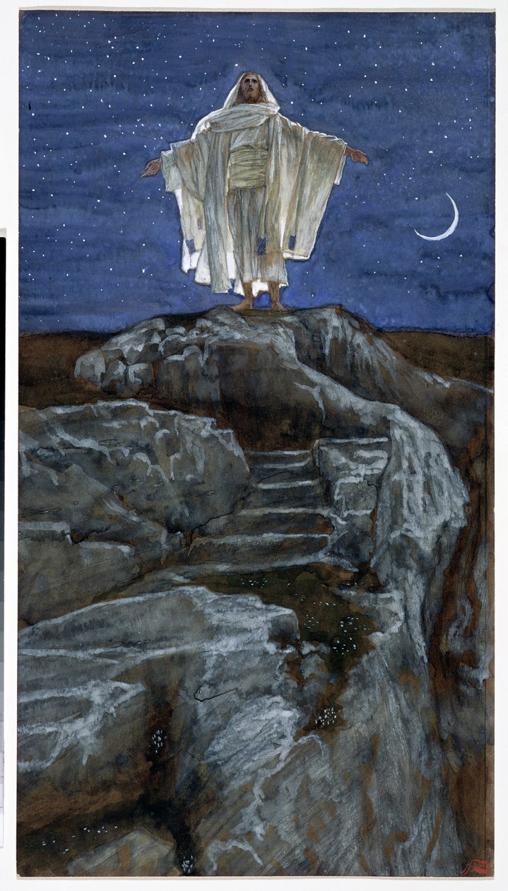 Cristo che Esce da Solo su una Montagna per Pregare, illustrazione per La Vita di Cristo, c.1886-94 da James Jacques Joseph Tissot