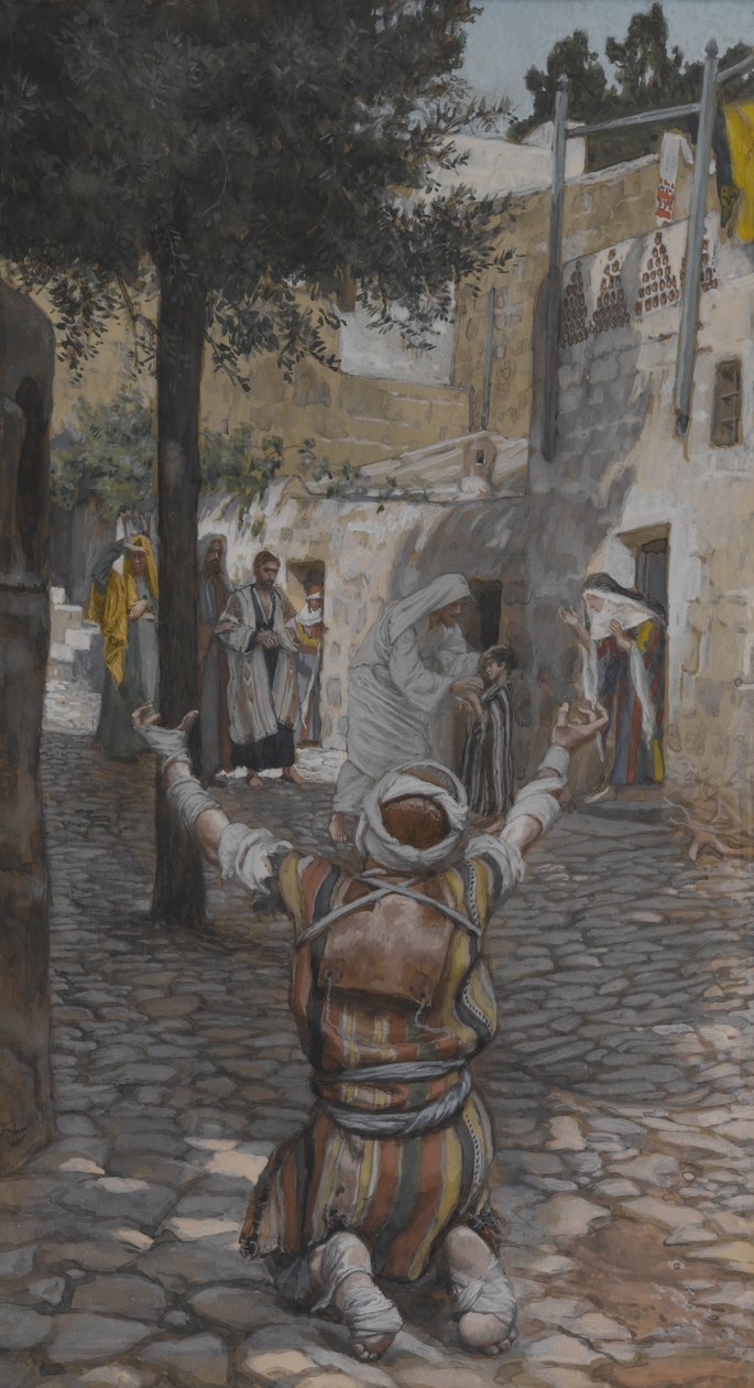 Guarigione dei lebbrosi a Cafarnao, illustrazione da La vita di Nostro Signore Gesù Cristo da James Jacques Joseph Tissot