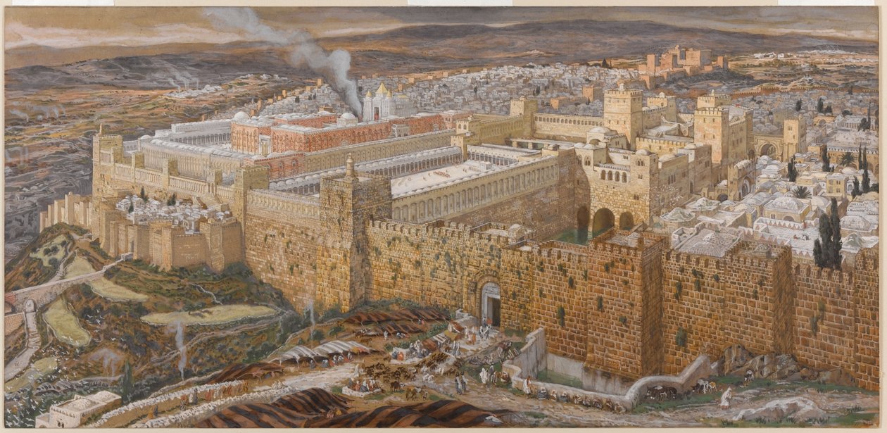 Gerusalemme e il Tempio di Erode al Tempo del Nostro Signore, illustrazione da La Vita di Cristo, c.1886-94 da James Jacques Joseph Tissot