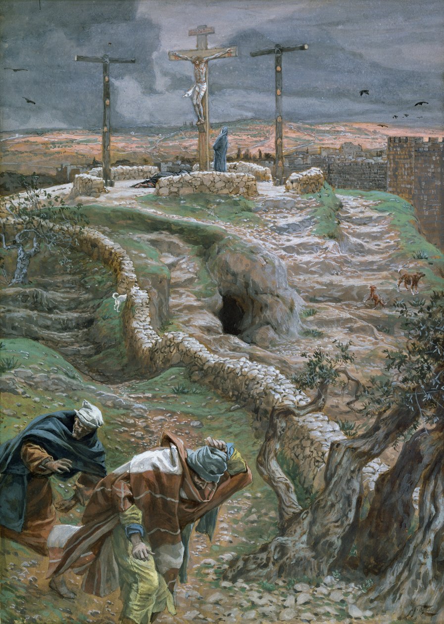 Gesù solo sulla croce, illustrazione per La vita di Cristo da James Jacques Joseph Tissot