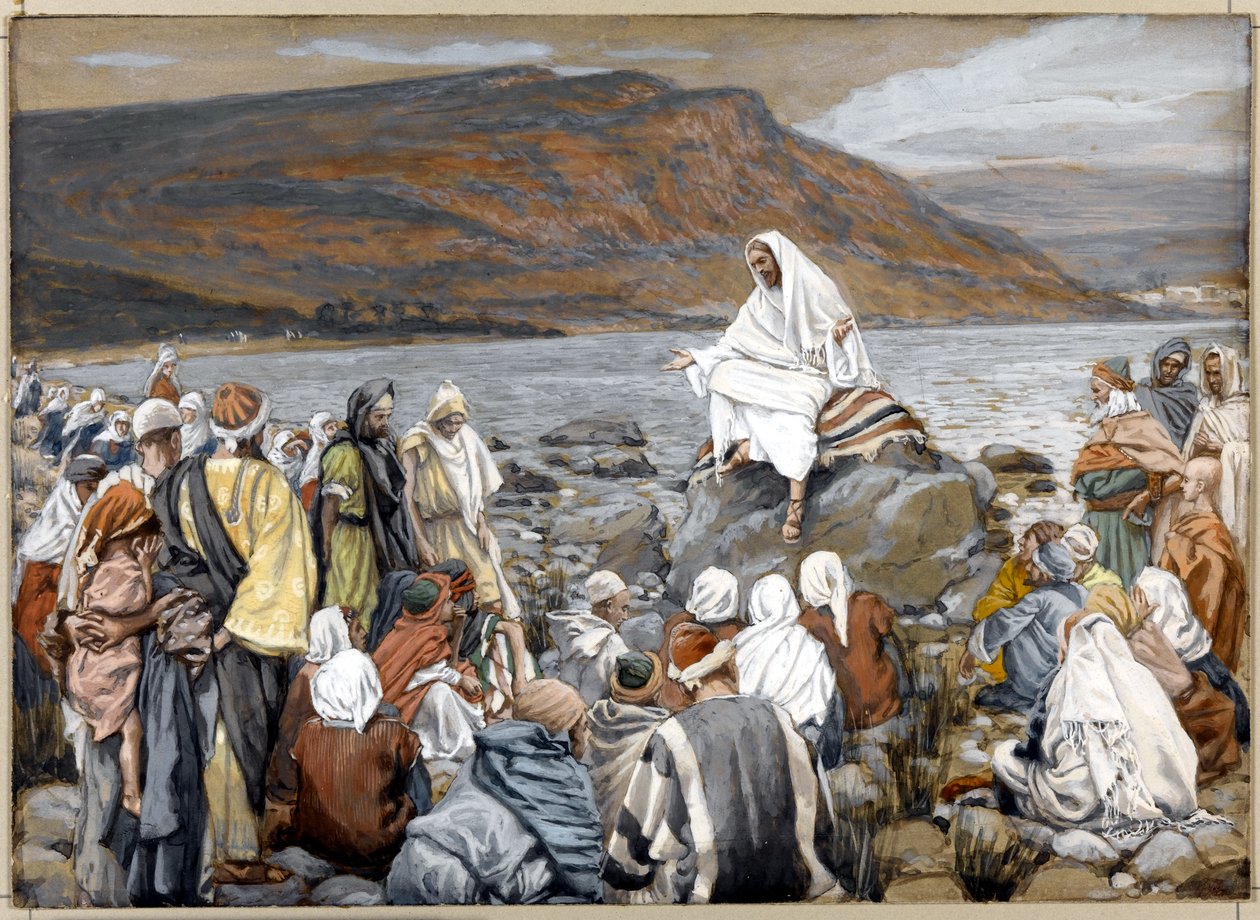 Gesù insegna al popolo vicino al mare, illustrazione per La vita di Cristo da James Jacques Joseph Tissot