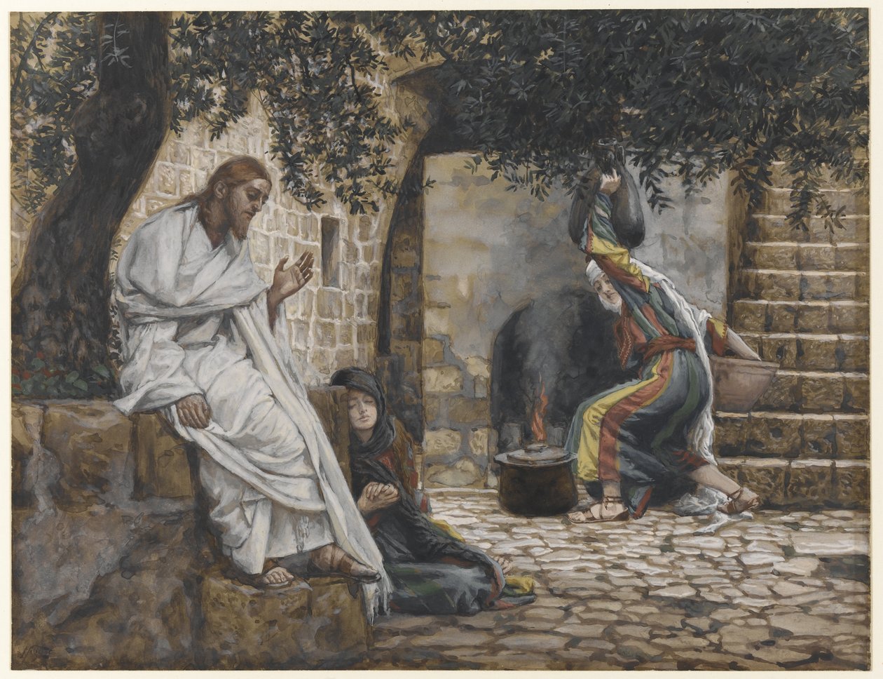 Maria Maddalena ai piedi di Gesù, illustrazione da La vita di Nostro Signore Gesù Cristo, 1886-94 da James Jacques Joseph Tissot