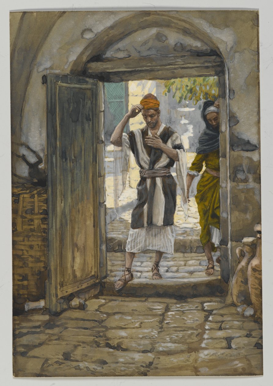 Entrando nella casa, salutala, illustrazione da La vita di Nostro Signore Gesù Cristo da James Jacques Joseph Tissot