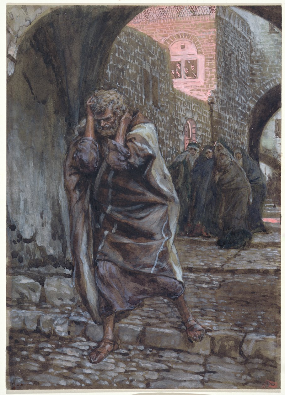 Pietro Uscì e Pianse Amaramente, illustrazione per La Vita di Cristo, c.1886-94 da James Jacques Joseph Tissot