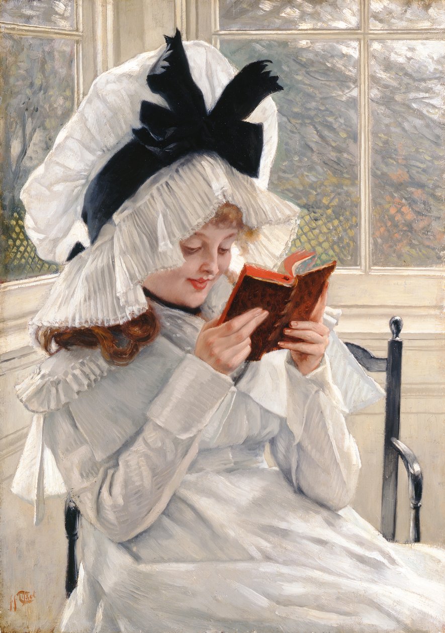 Leggere un libro, 1872-73 da James Jacques Joseph Tissot