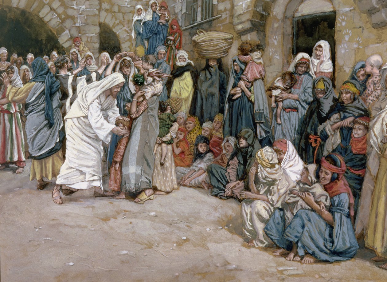 Lasciate che i bambini vengano a me, illustrazione per La vita di Cristo, c.1886-96 da James Jacques Joseph Tissot