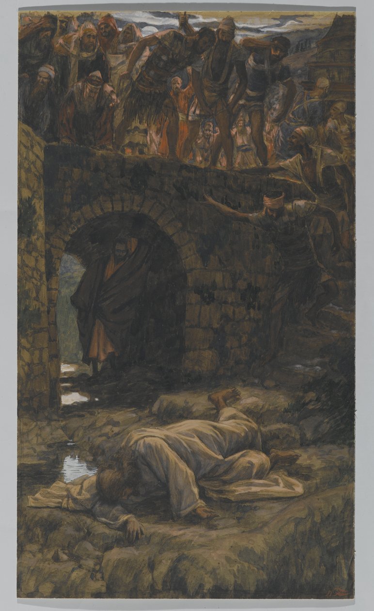 Il Torrente di Cedron. Egli Beve del Torrente sulla Via, illustrazione per La Vita di Cristo, c.1886-94 da James Jacques Joseph Tissot