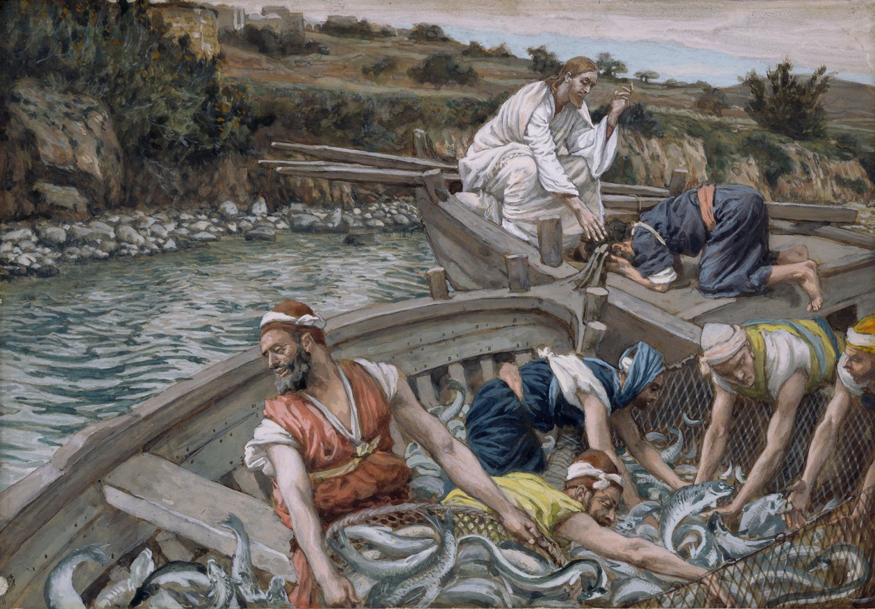La Prima Pesca Miracolosa, illustrazione per La Vita di Cristo, c.1886-94 da James Jacques Joseph Tissot