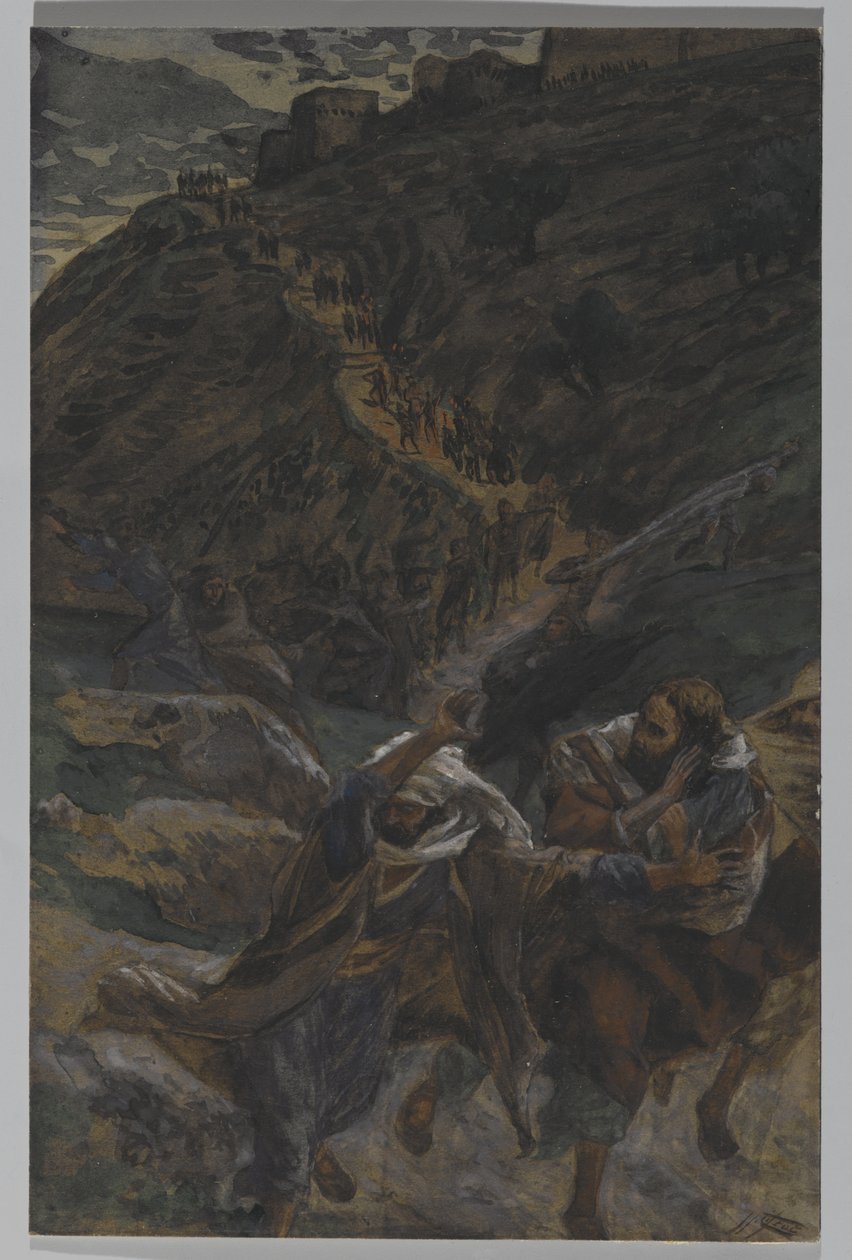 La fuga degli apostoli, illustrazione da La vita di Nostro Signore Gesù Cristo, 1886-94 da James Jacques Joseph Tissot