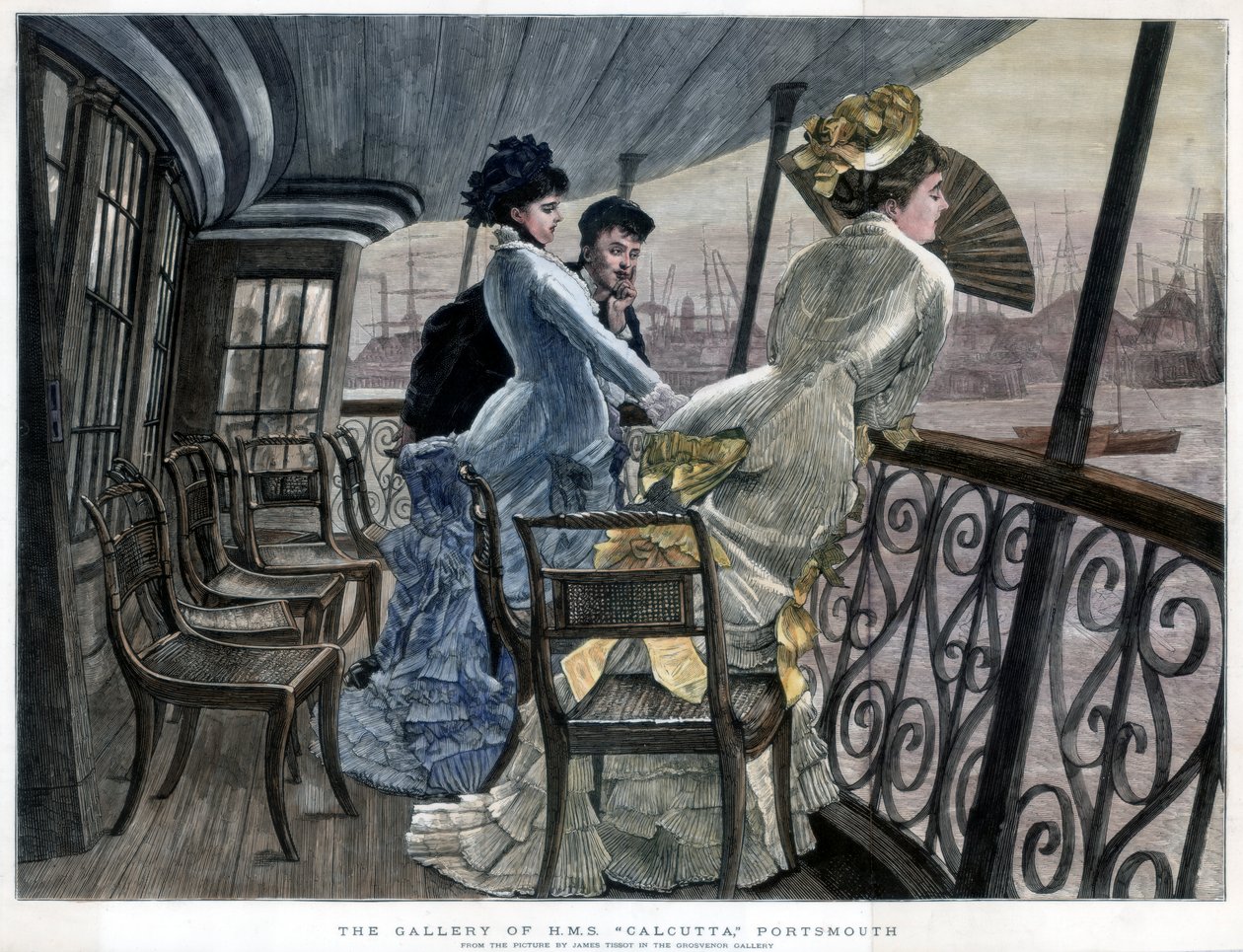 La Galleria di H.M.S. Calcutta, Portsmouth da James Jacques Joseph Tissot