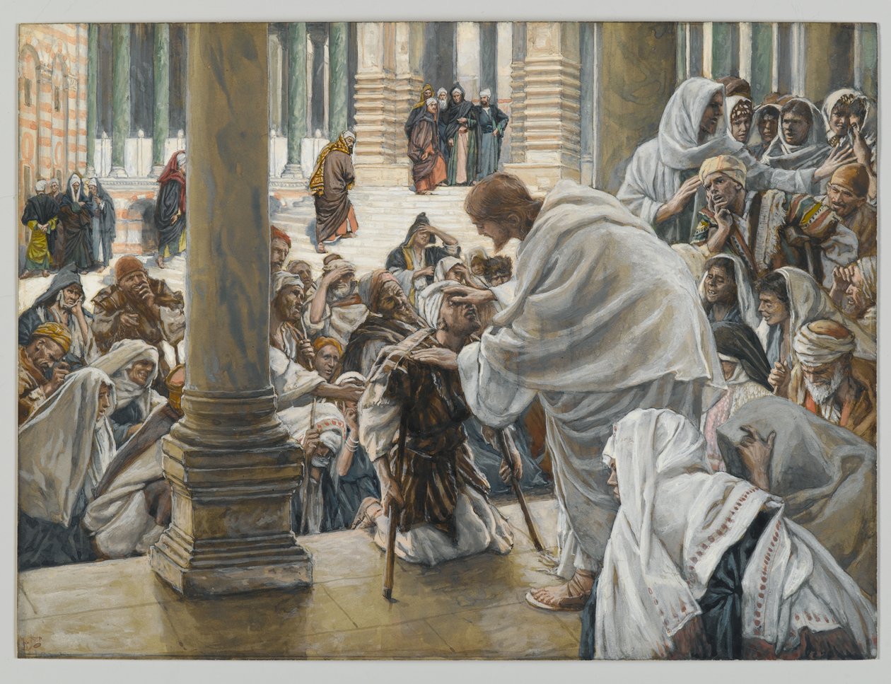 La Guarigione dello Zoppo nel Tempio, illustrazione per La Vita di Cristo, c.1886-94 da James Jacques Joseph Tissot