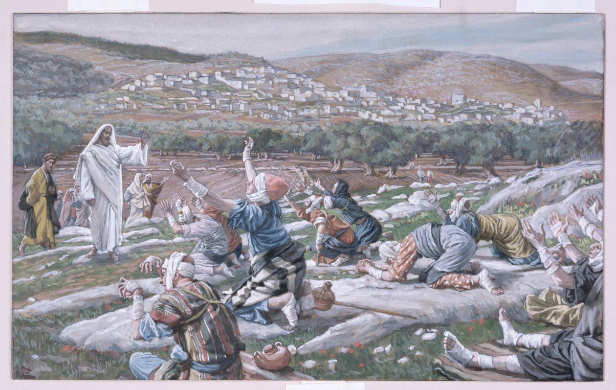 La guarigione dei lebbrosi, illustrazione per La vita di Cristo, c.1886-94 da James Jacques Joseph Tissot
