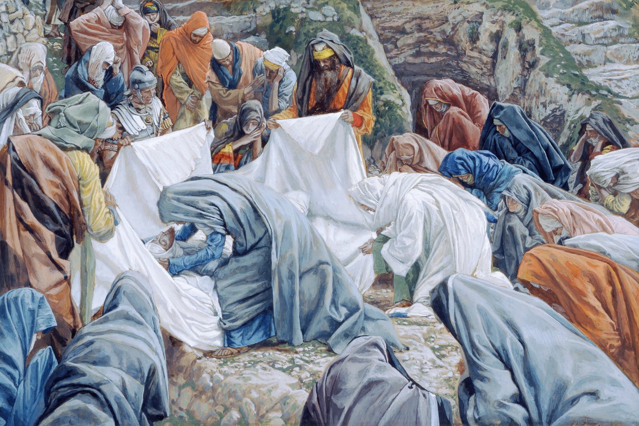 La Santa Vergine Bacia il Volto di Cristo prima che sia Avvolto nel Sudario, illustrazione per La Vita di Cristo, c.1886-94 da James Jacques Joseph Tissot