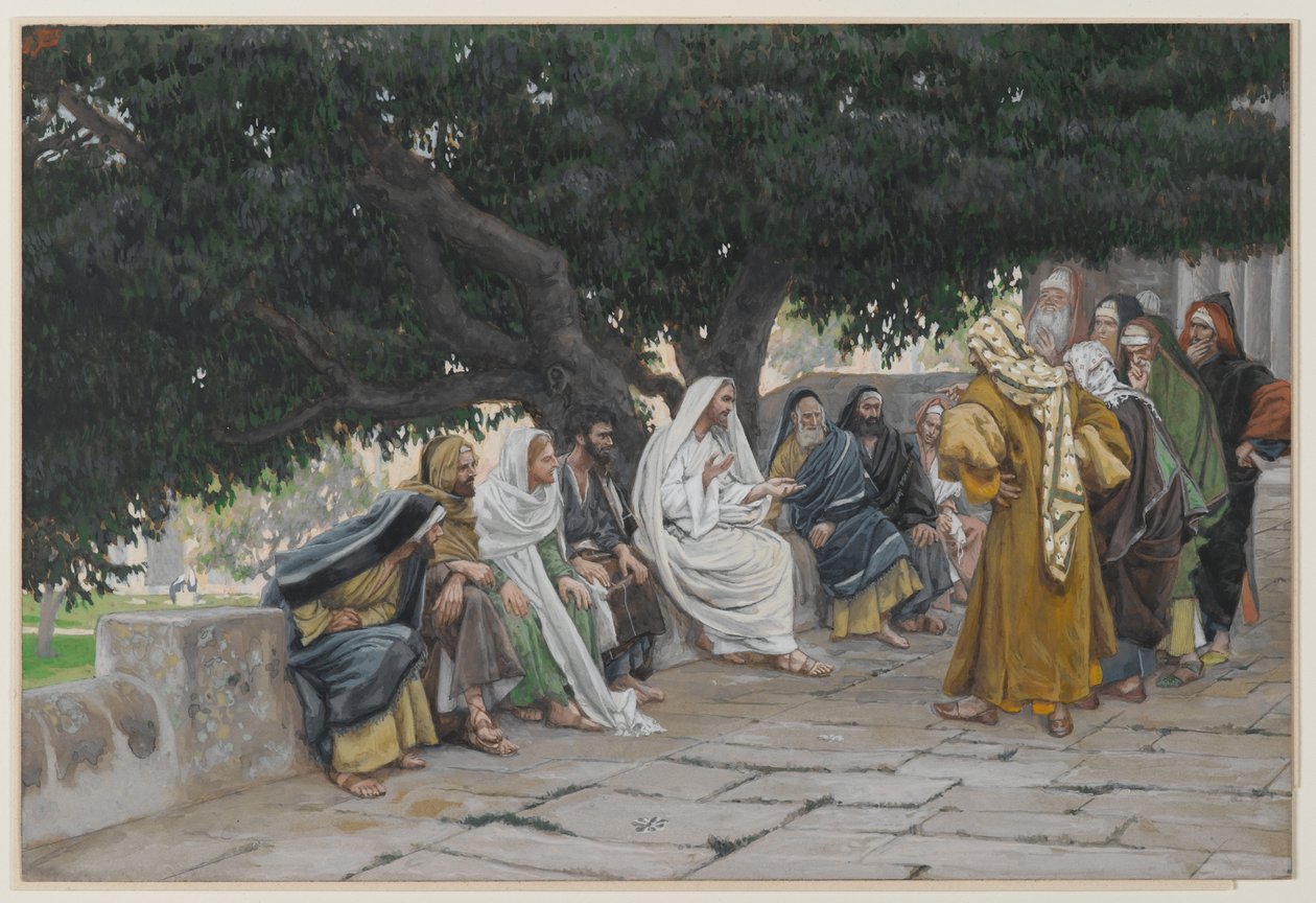 I farisei e i sadducei vengono a tentare Gesù, illustrazione da La vita di Nostro Signore Gesù Cristo, 1886-94 da James Jacques Joseph Tissot