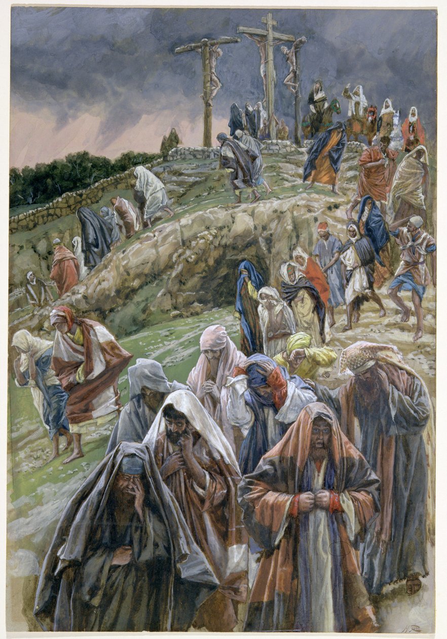 Il popolo, vedendo ciò che era accaduto, si batteva il petto, illustrazione per La Vita di Cristo, c.1886-96 da James Jacques Joseph Tissot