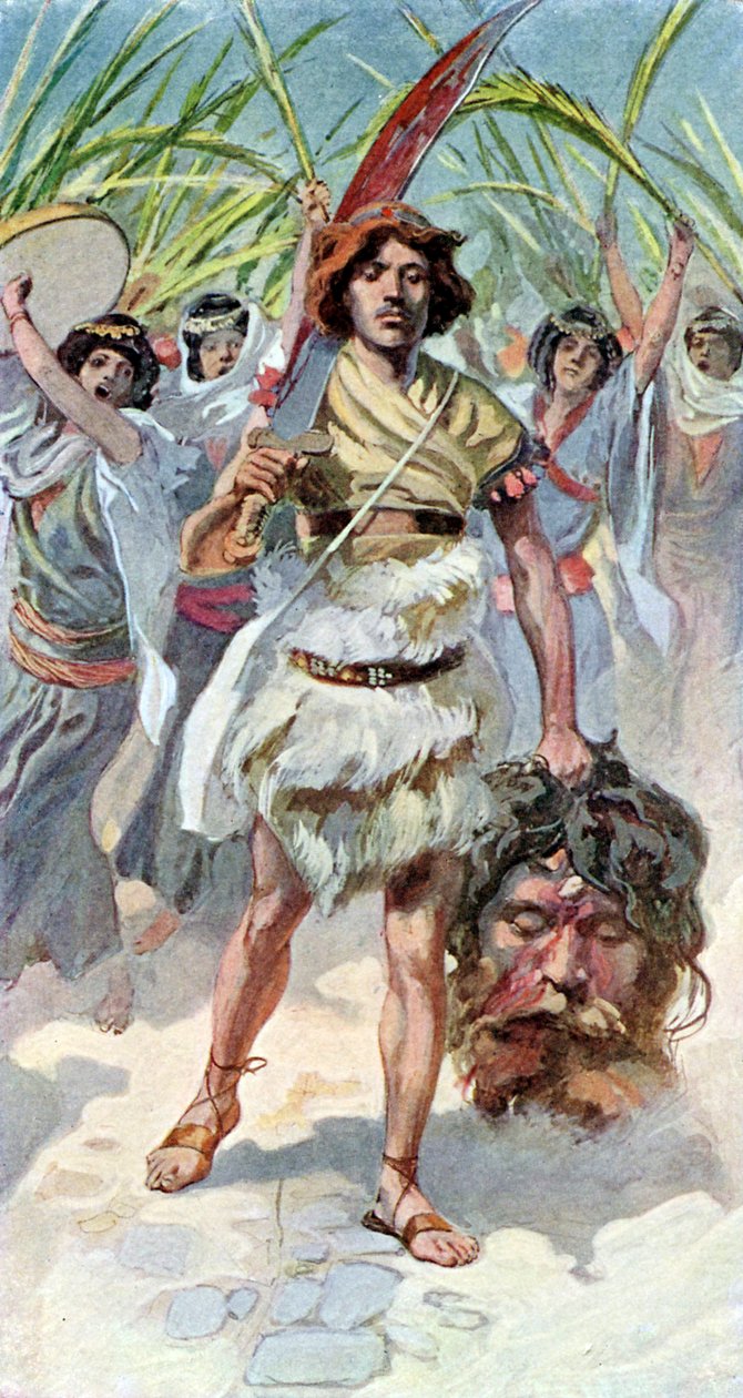 Davide porta la testa di Golia a Gerusalemme - Bibbia da James Jacques Joseph after Tissot