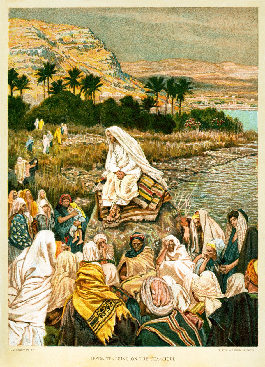 Gesù insegna sulla riva del mare da James Jacques Joseph after Tissot