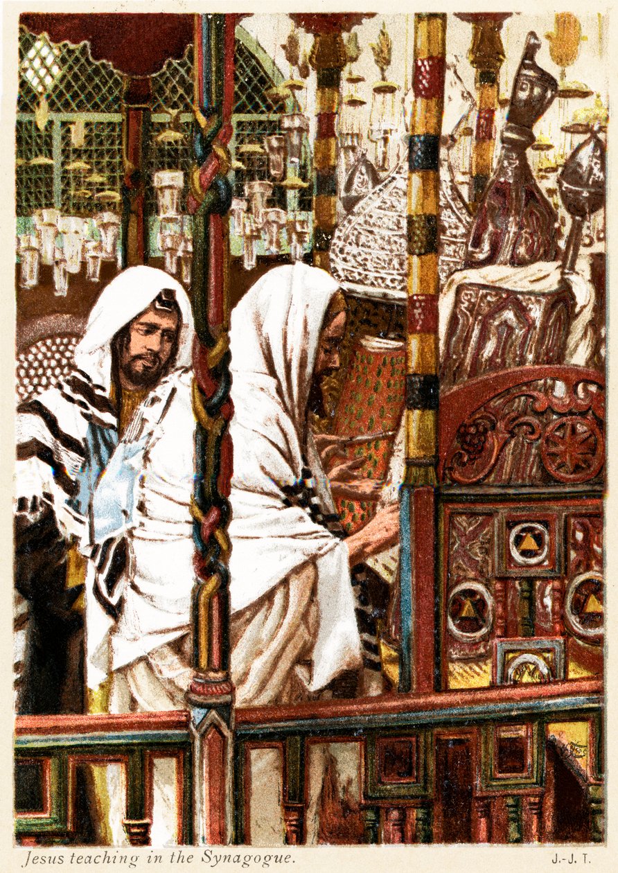 Gesù che insegna nella sinagoga - San Matteo - Bibbia da James Jacques Joseph after Tissot