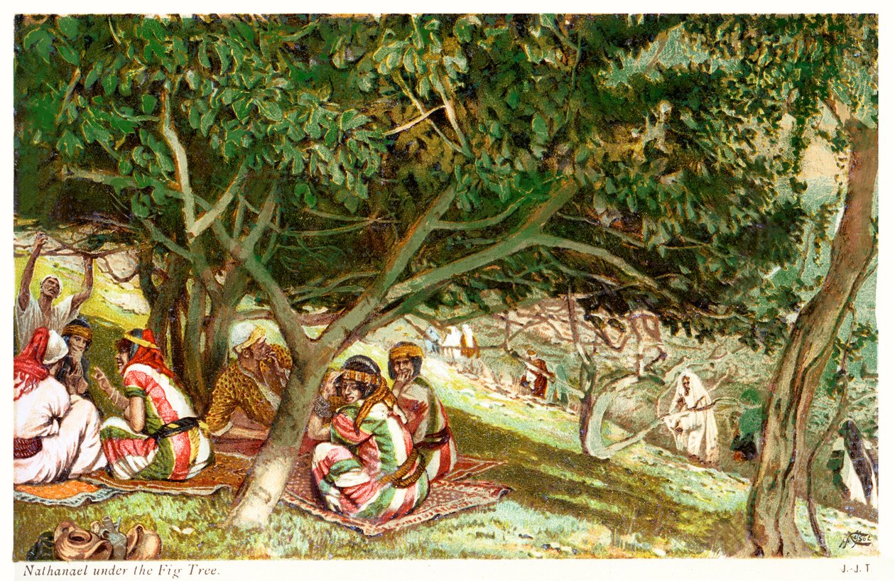 Natanaele sotto il fico da James Jacques Joseph after Tissot