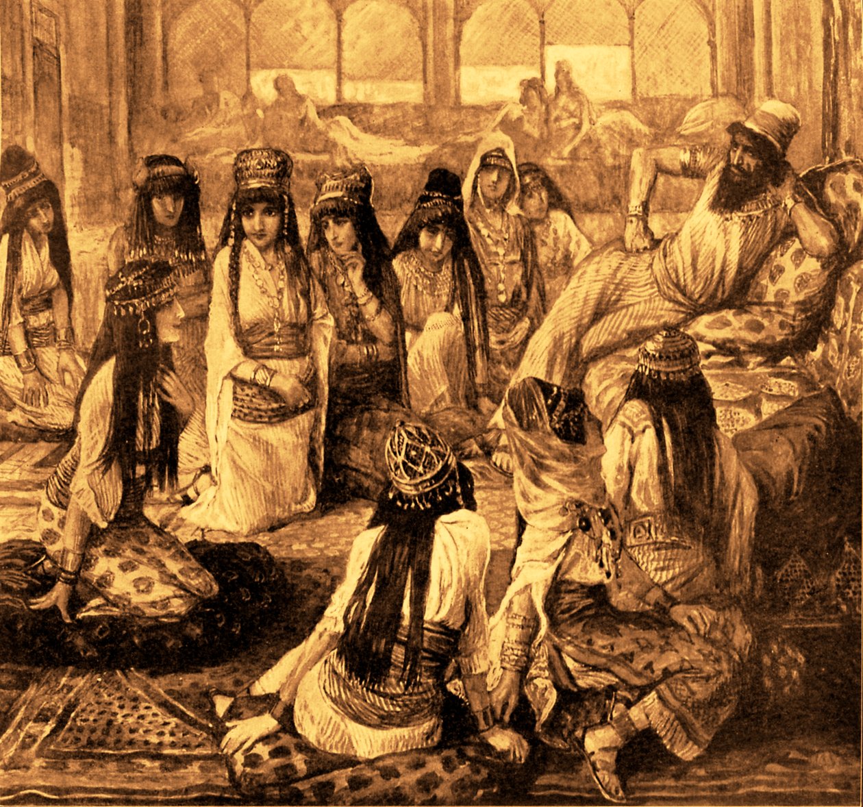 Salomone e il suo harem (Libro dei Re) da James Jacques Joseph after Tissot