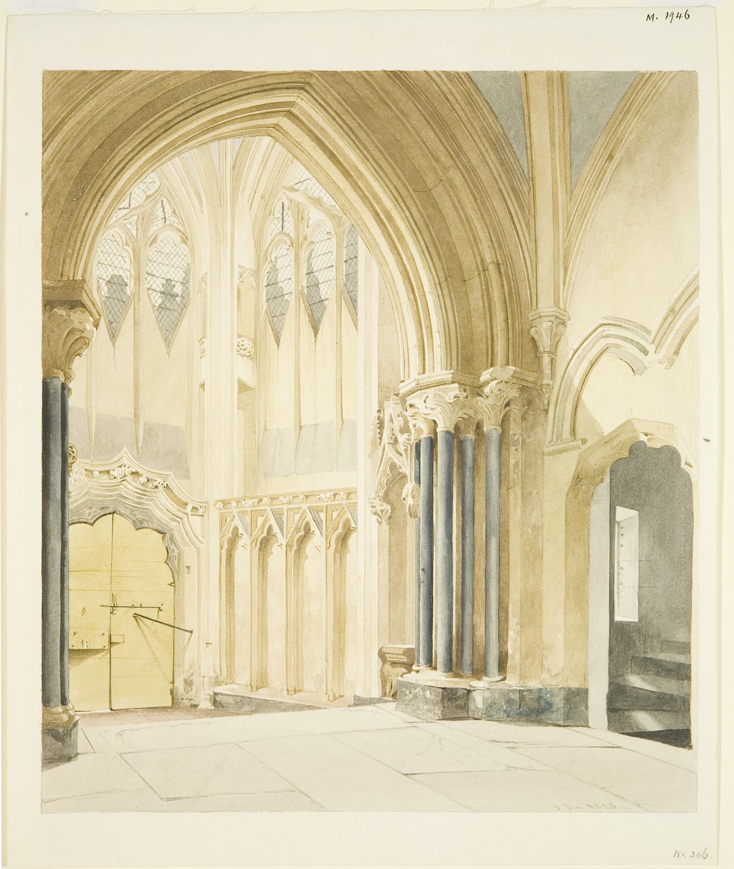 Portico nord di St Mary Redcliffe, guardando a nord da James Johnson