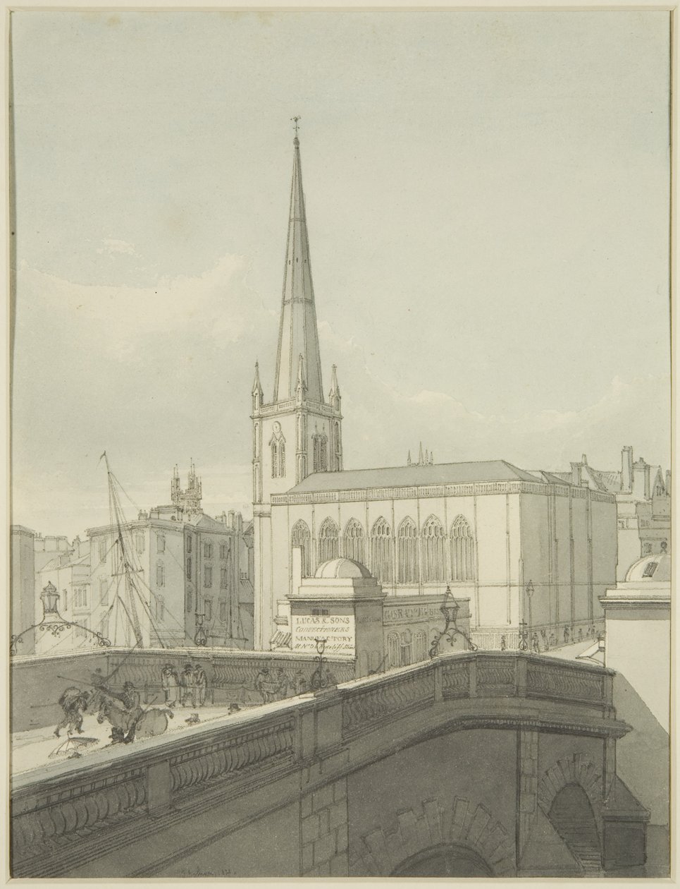 Chiesa di St Nicholas e parte del Ponte di Bristol da James Johnson