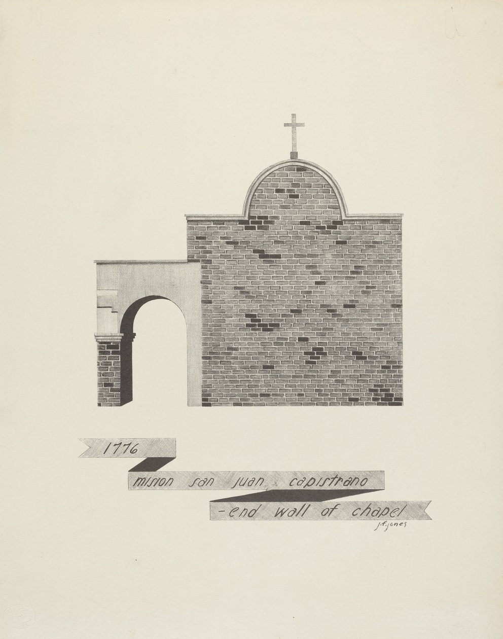 Missione San Juan Capistrano - Fine della parete della cappella da James Jones
