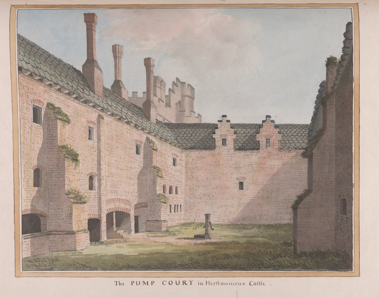 Castello di Herstmonceux, East Sussex: Il cortile della pompa da James Lambert  of Lewes