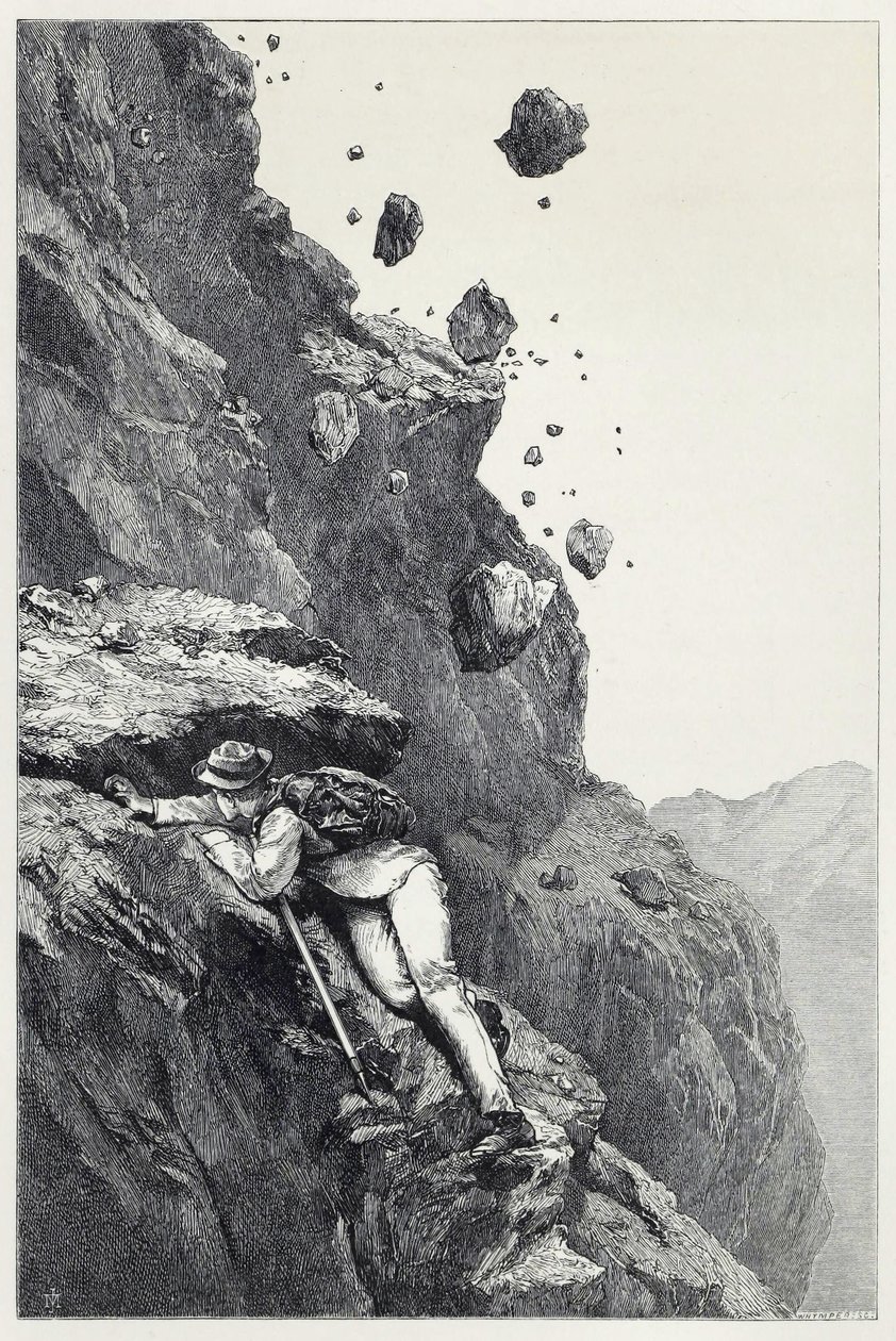 Una cannonata sul Cervino, da Scrambles amongst the Alps negli anni 1860-69, pub. 1871 da James Mahoney