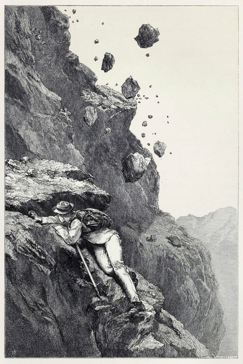 Una Cannonata sul Cervino, da Scrambles tra le Alpi negli anni 1860 - 69, pub. 1871 da James Mahoney