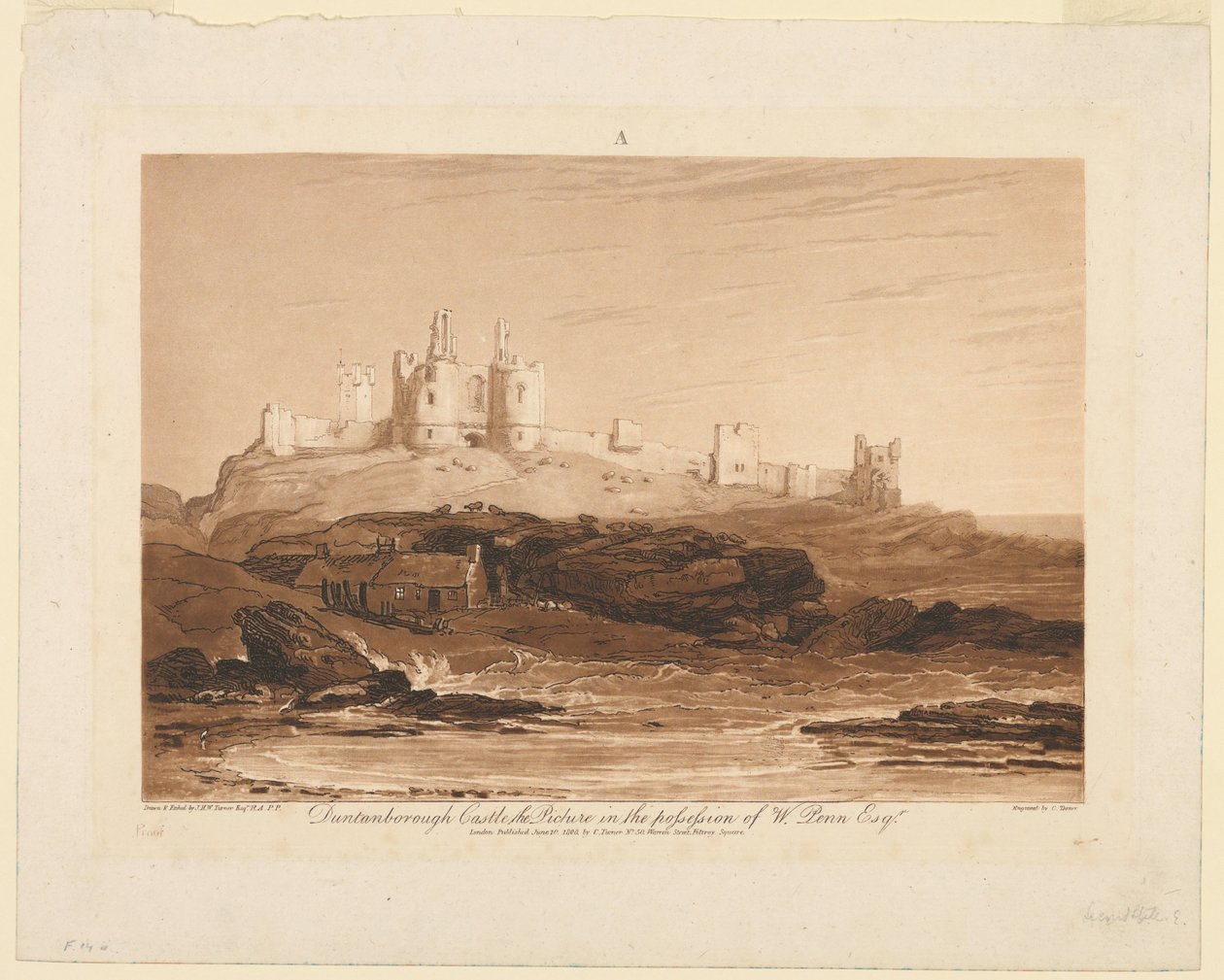 Castello di Dunstanburgh, da "Liber Studiorum," parte III da James Mallord William Turner