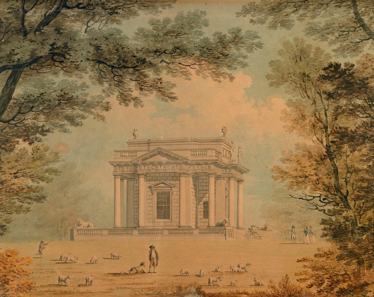 Il Casino di Lord Charlemont a Marino, Dublino, da ovest da James Malton
