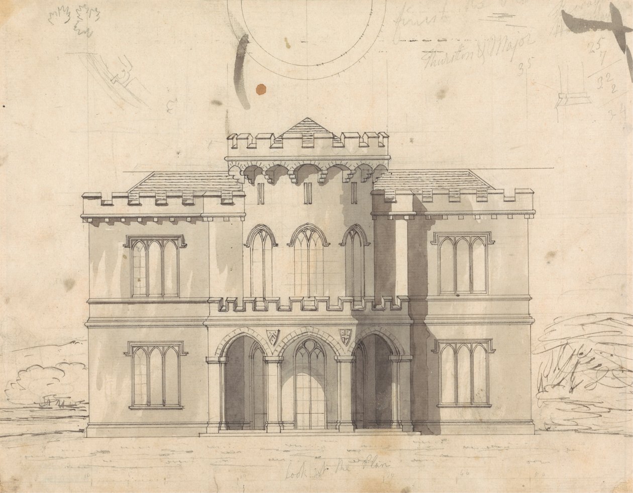 Disegno preparatorio per il Design 10, Tavola 7 per Una collezione di design per ritiri rurali da James Malton