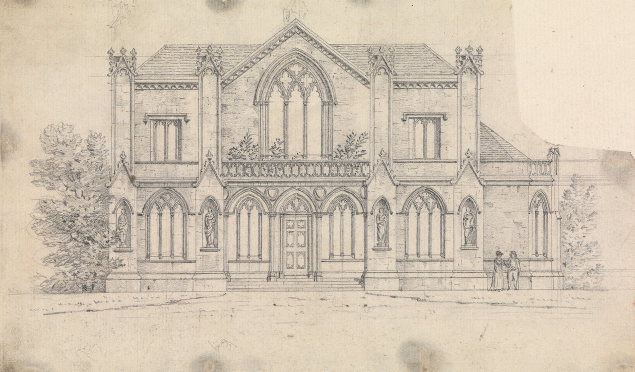 Disegno preparatorio per Design 16, Tavola 12 di Una Collezione di Progetti per Ritiri Rurali da James Malton